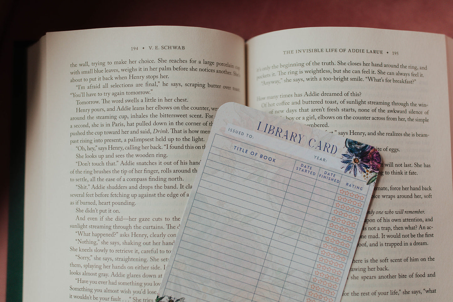Watercolor Library Card Bookmark