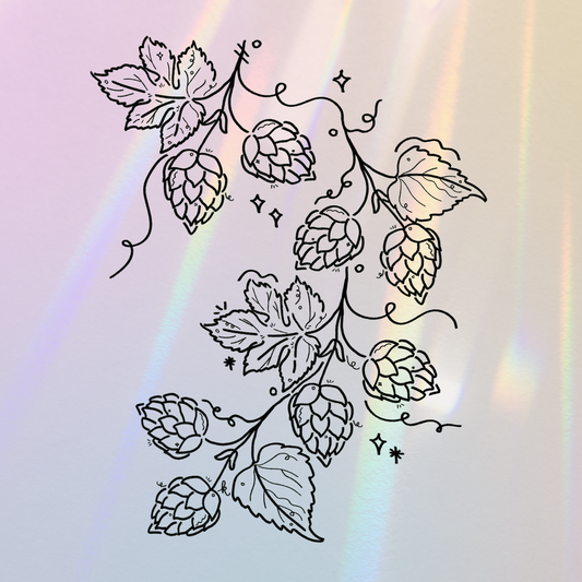 Hops Vine Suncatcher Sticker