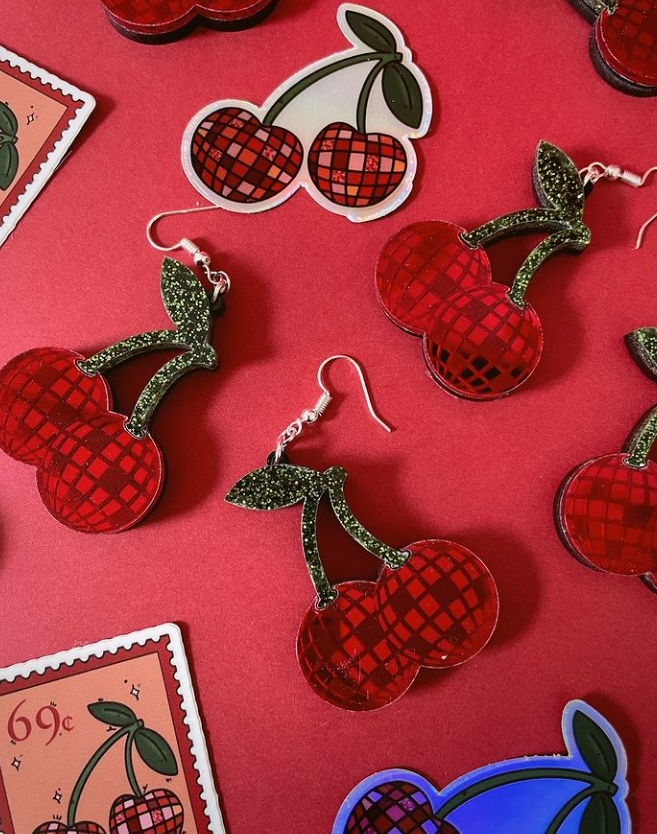 Disco Cherry Earrings