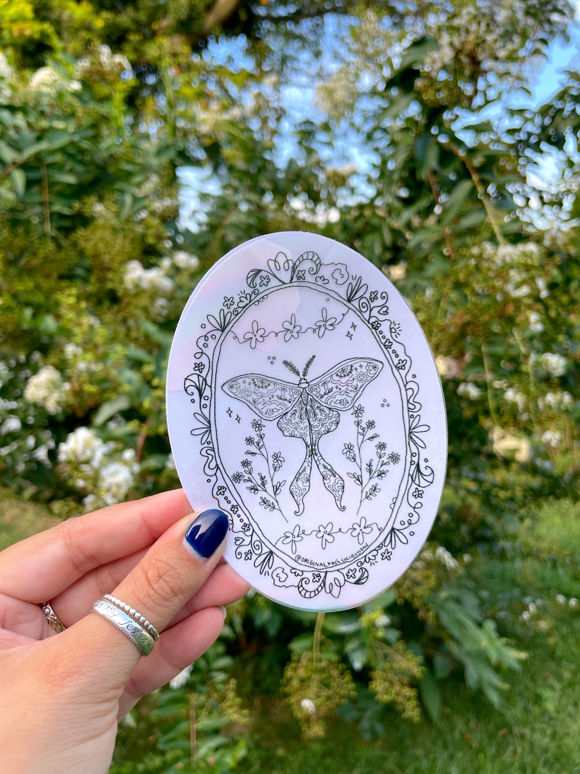 Floral Moth Suncatcher Sticker - BEST SELLER