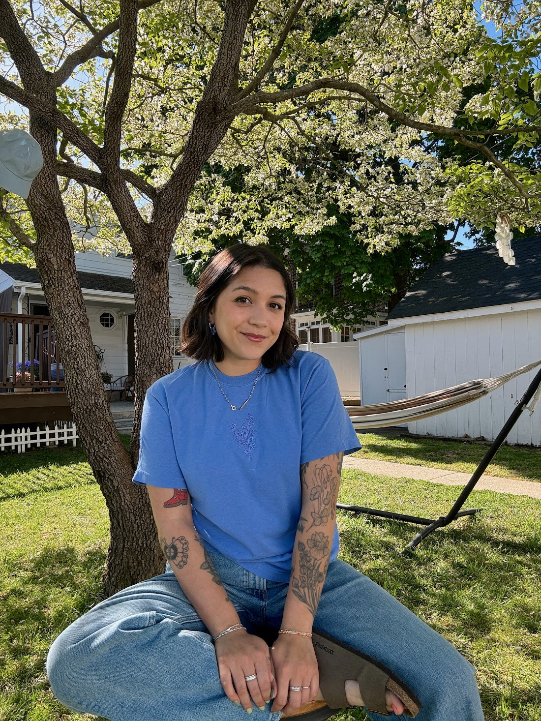Bluebonnet Embroidered Tee