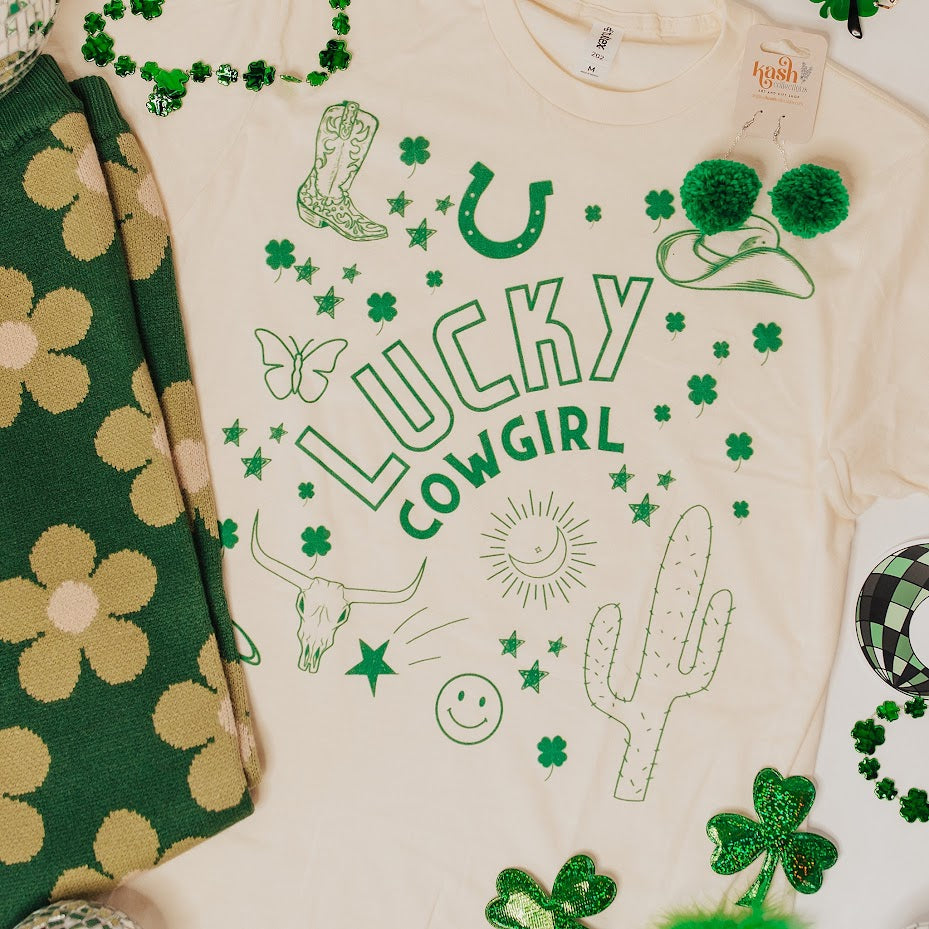 Lucky Cowgirl Tee - S and M