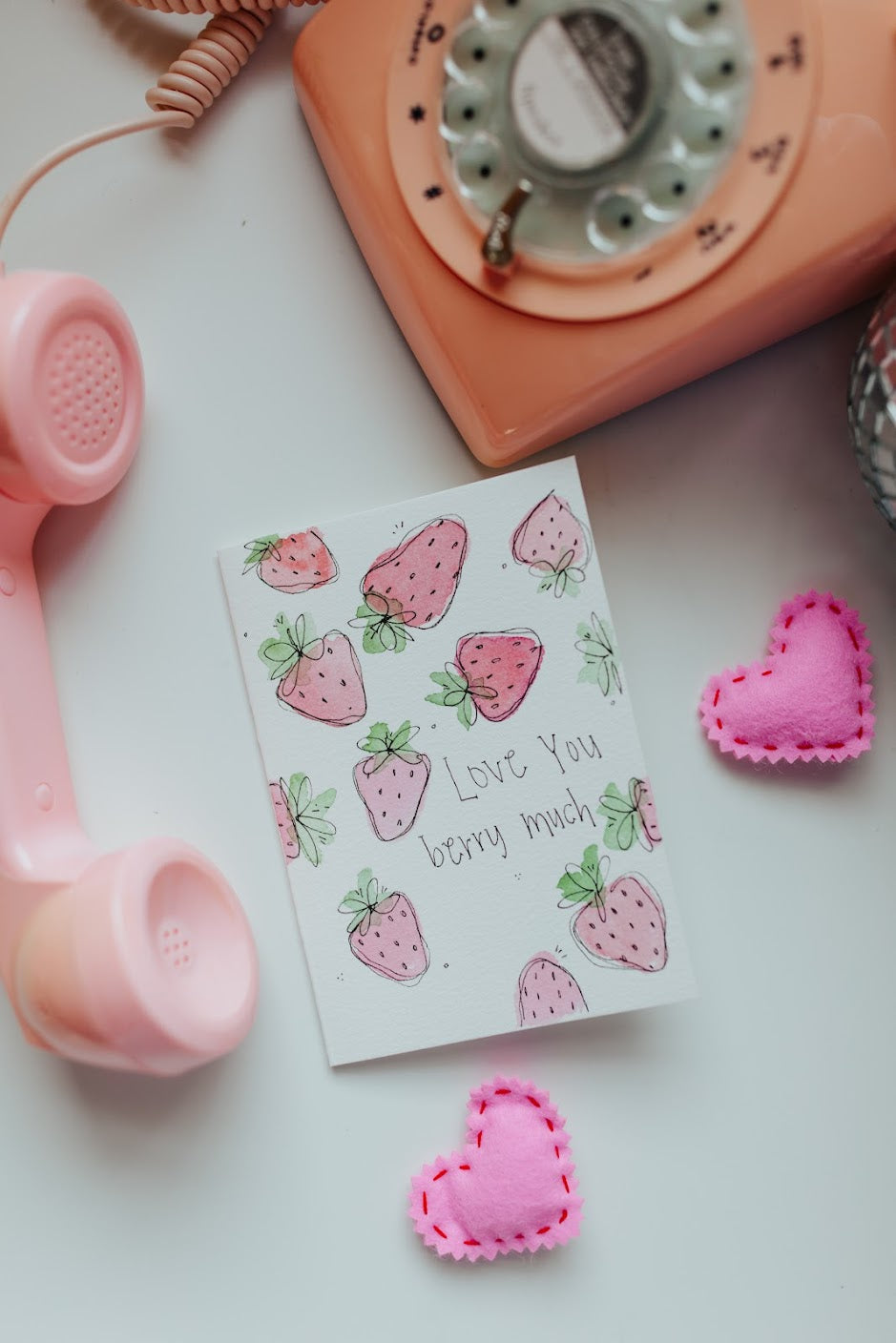 Hand Painted Love you BERRY Much Card