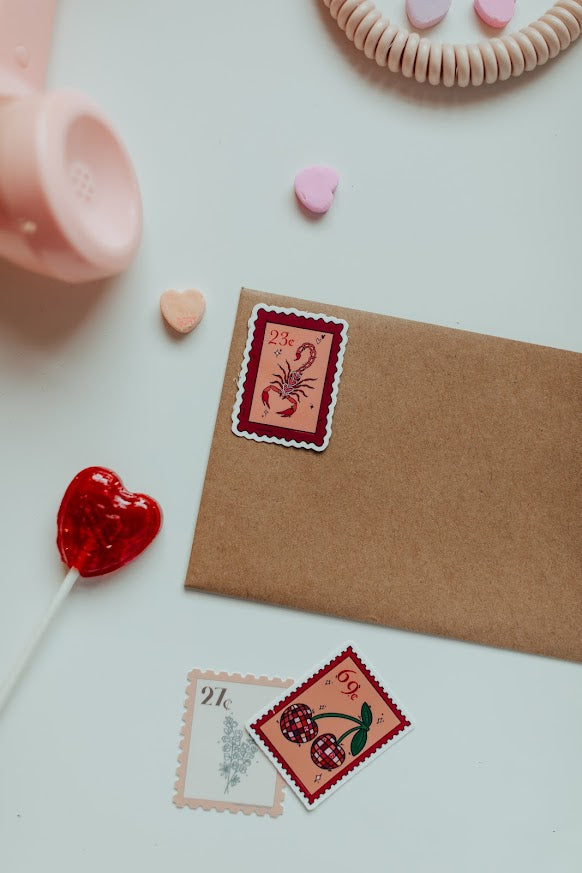 Heart Scorpion Stamp Sticker