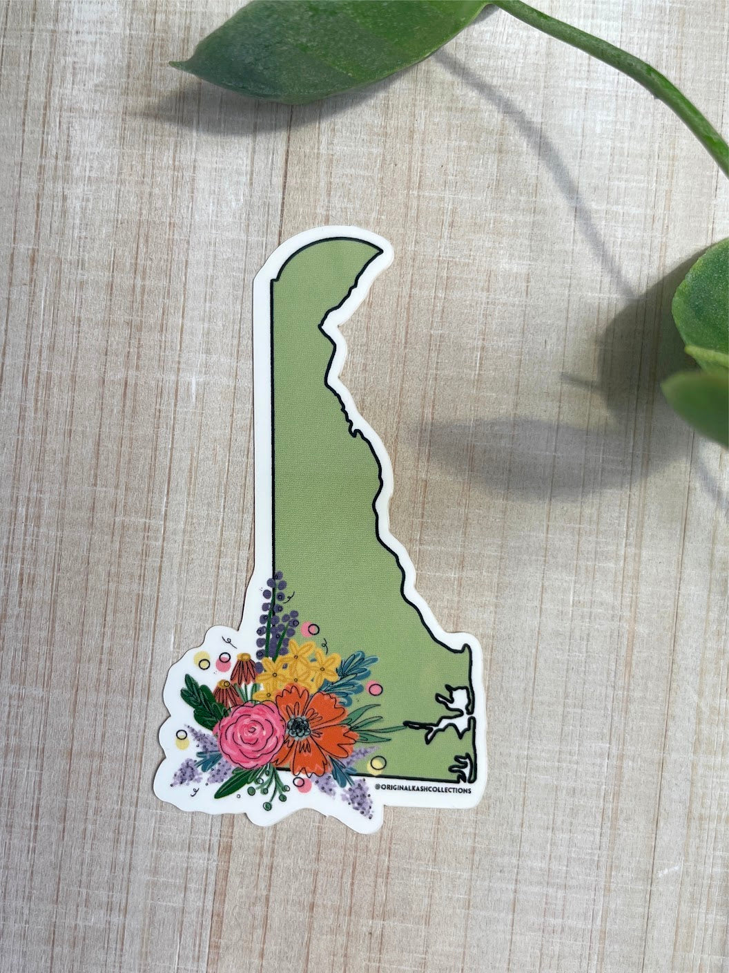 Green Delaware Floral Sticker